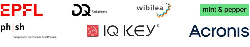 Ausbildungspartner: EPFL, DQ Solutions, wibilea, mind&pepper, PH SH, IQ Key, Acronis